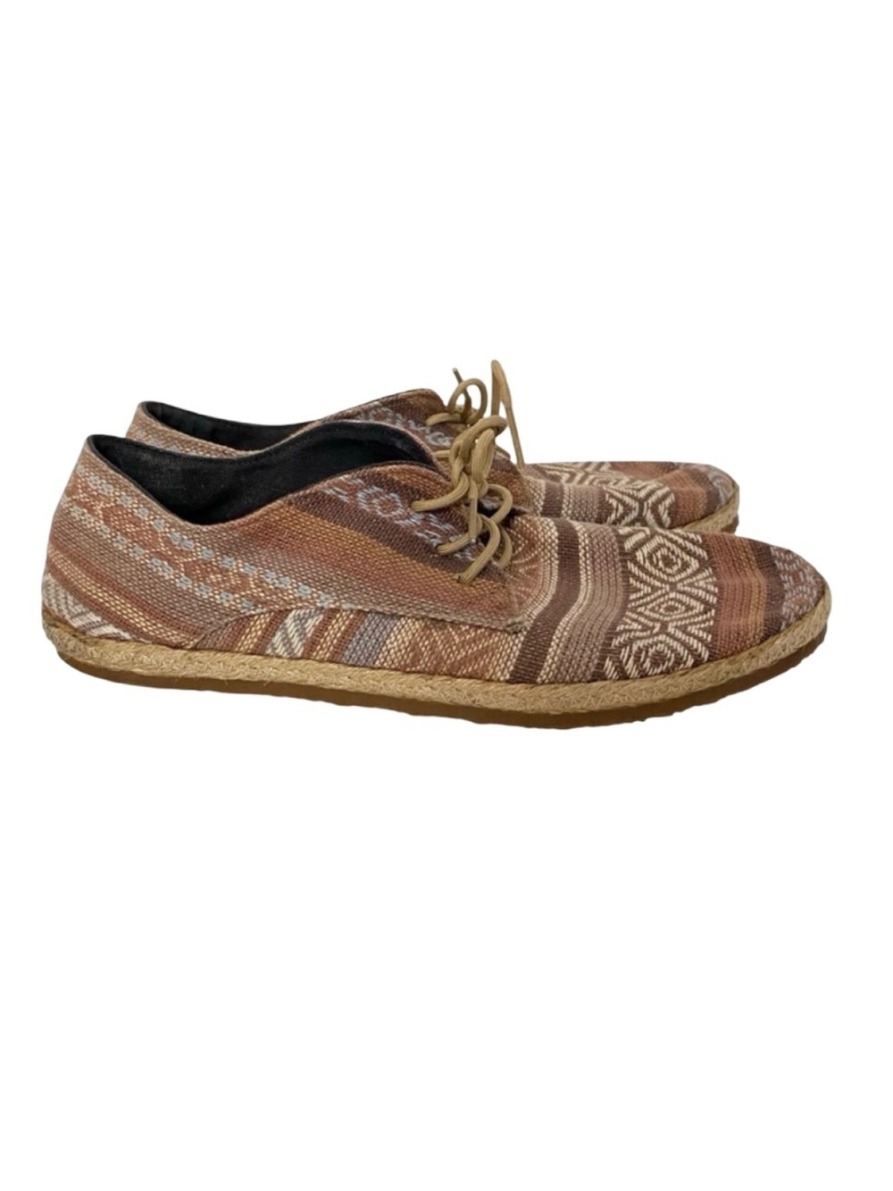 Patara Nomad Shoes Mens Size 9 Geometric Multicolor Tan Peach Beige Lace Up